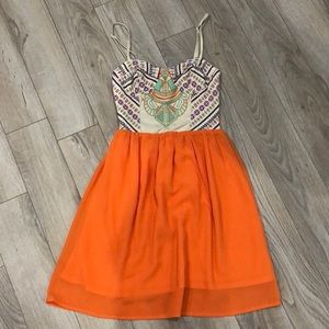 Aztec orange dress